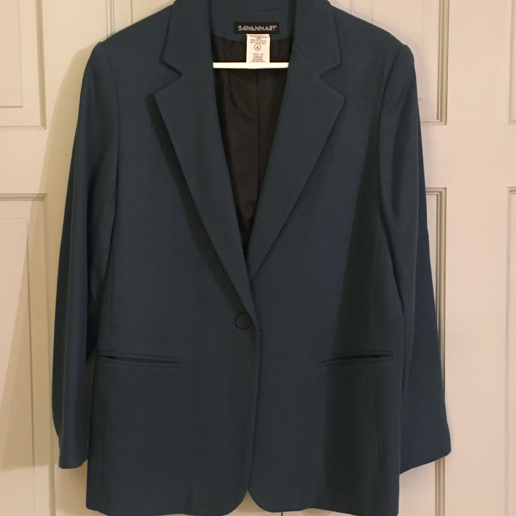 Vintage Teal Wool Blazer***Reduced Price***